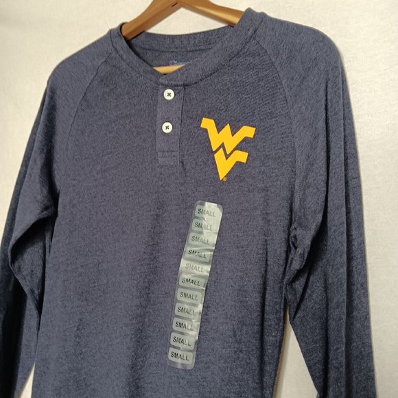 WVU Mountaineers Champions S Henley Shirt Long Sleeve West Virginia Mountaineers - Picture 3 of 9